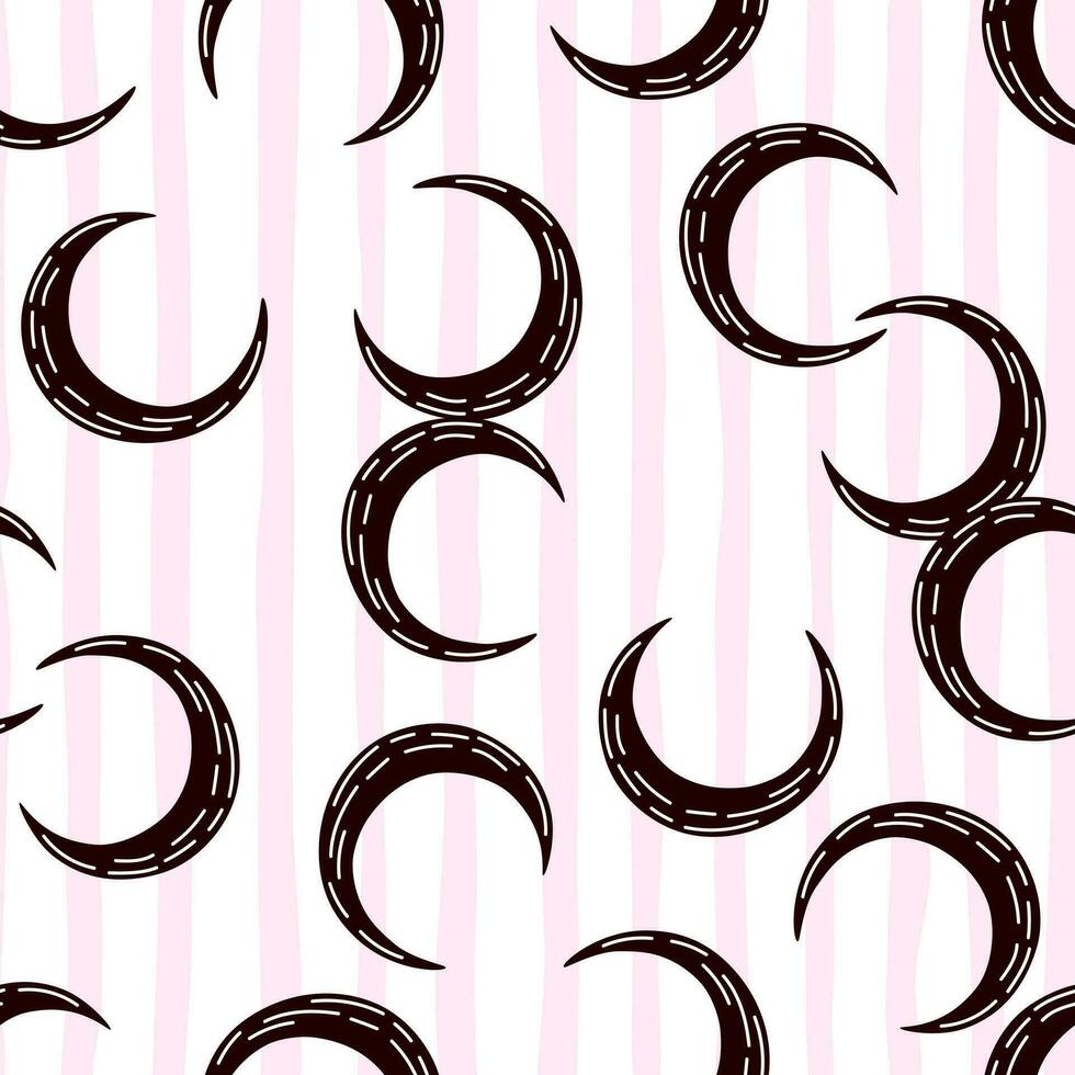 Simple moon silhouettes seamless pattern. vector