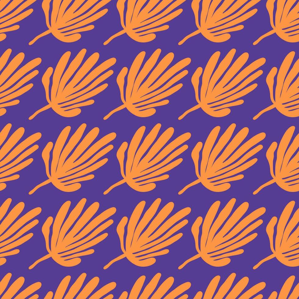 Simple organic shape seamless pattern. Tropical leaves background. Matisse inspired decoration wallpaper. vector