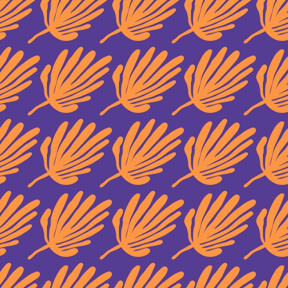 Simple organic shape seamless pattern. Tropical leaves background. Matisse inspired decoration wallpaper. vector