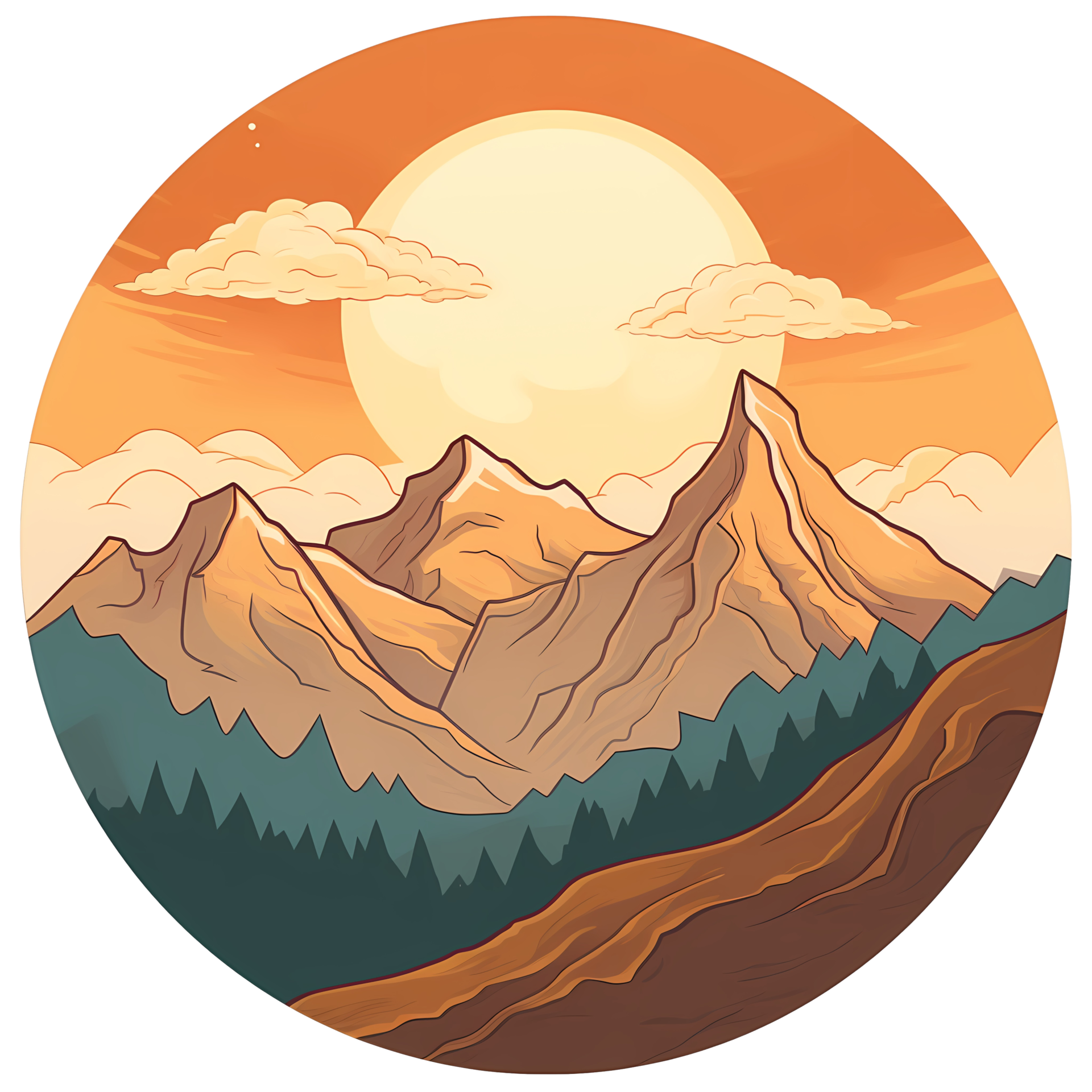 Ai generated mountain landscape clipart 28670087 png