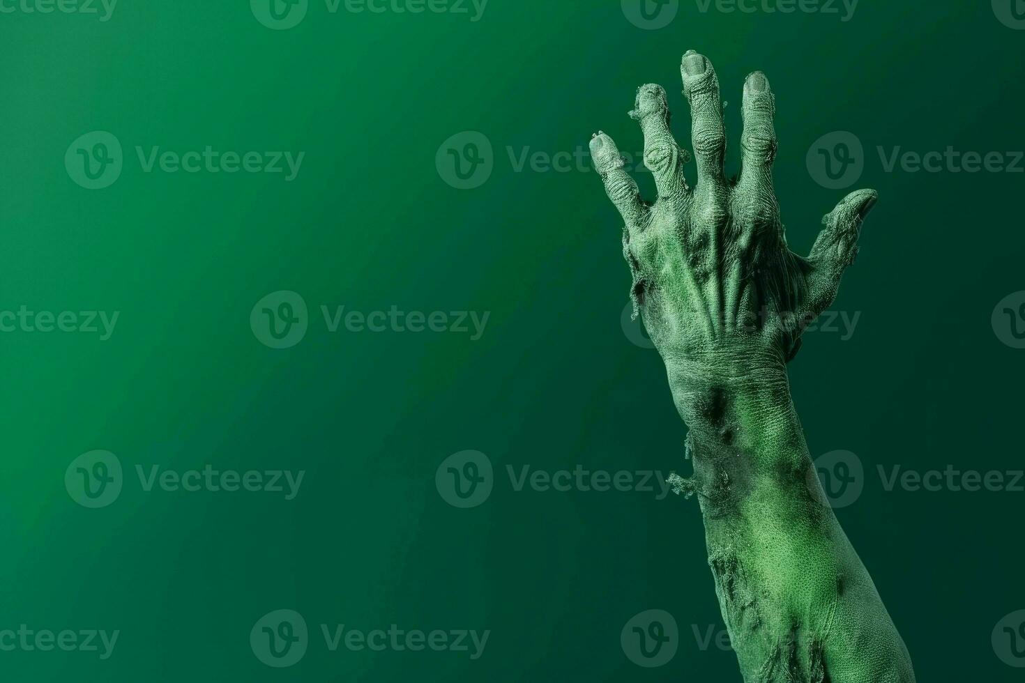 Green zombie hand mockup. Generate ai photo