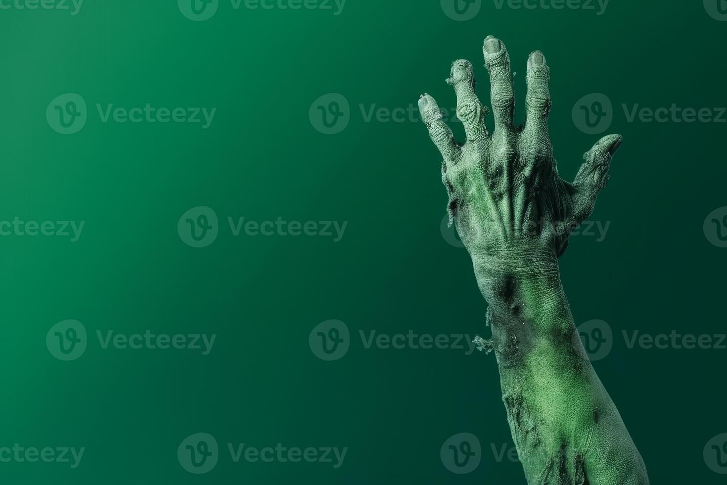 Green zombie hand mockup. Generate ai photo