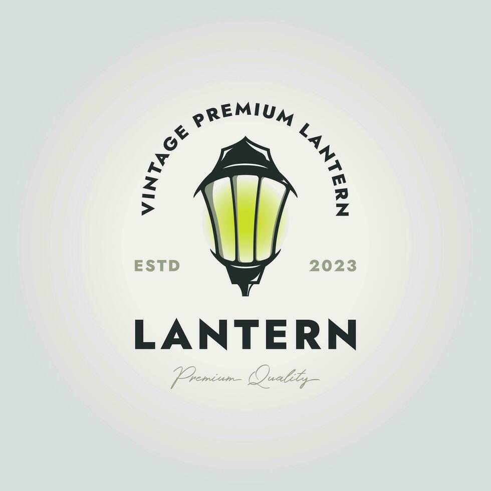 Minimalist Vintage Lantern Logo Icon Design Vector Illustration