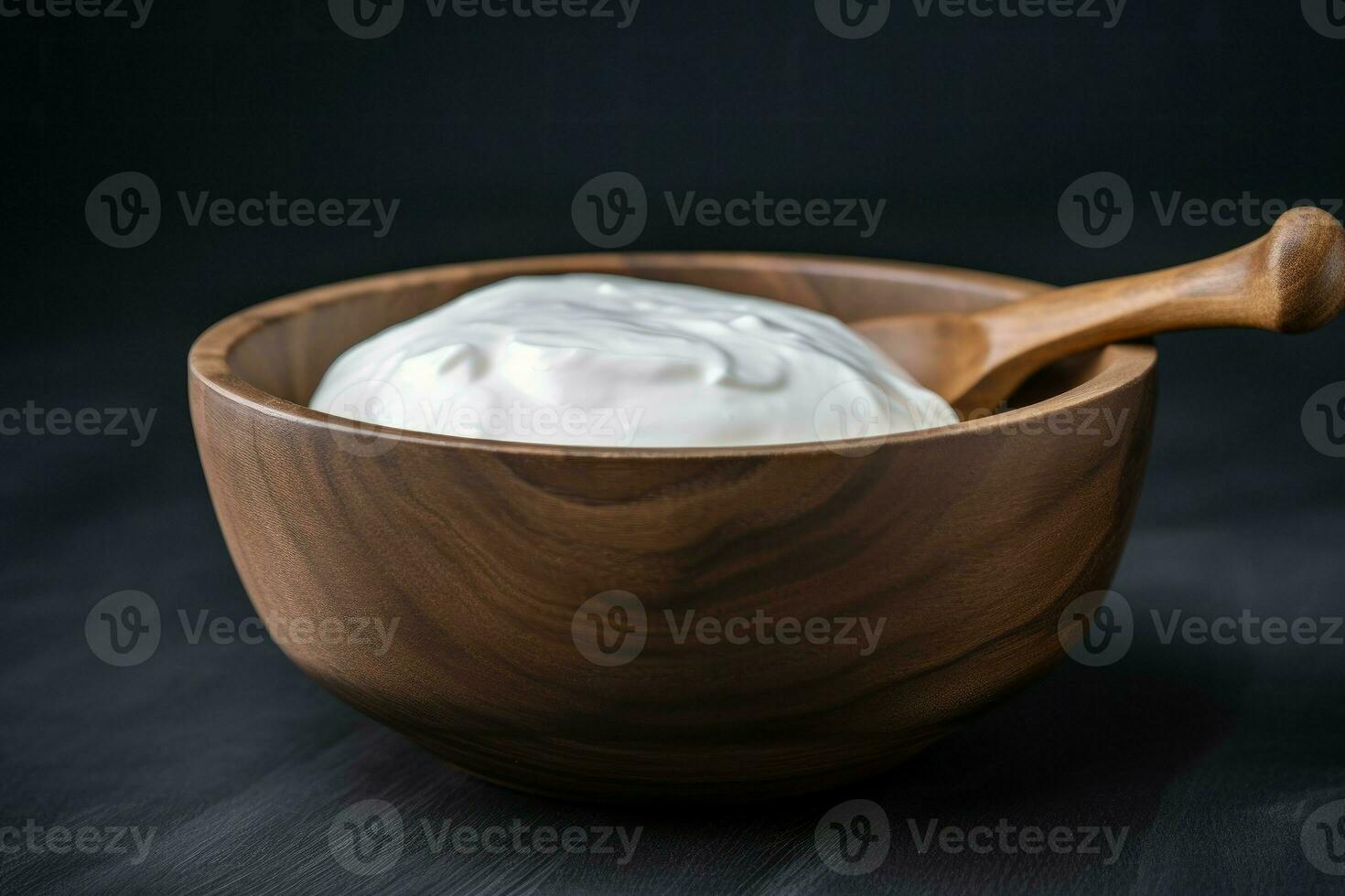 Sour cream bowl. Generate Ai photo