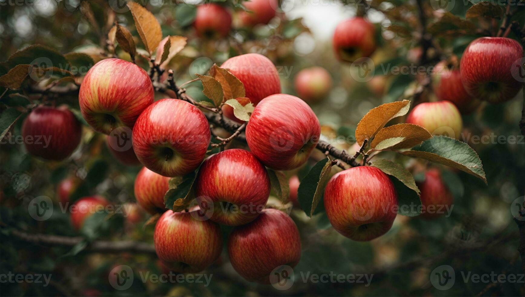 Red apples on apple fruit tree branches. Ai Generated 28670423 Stock