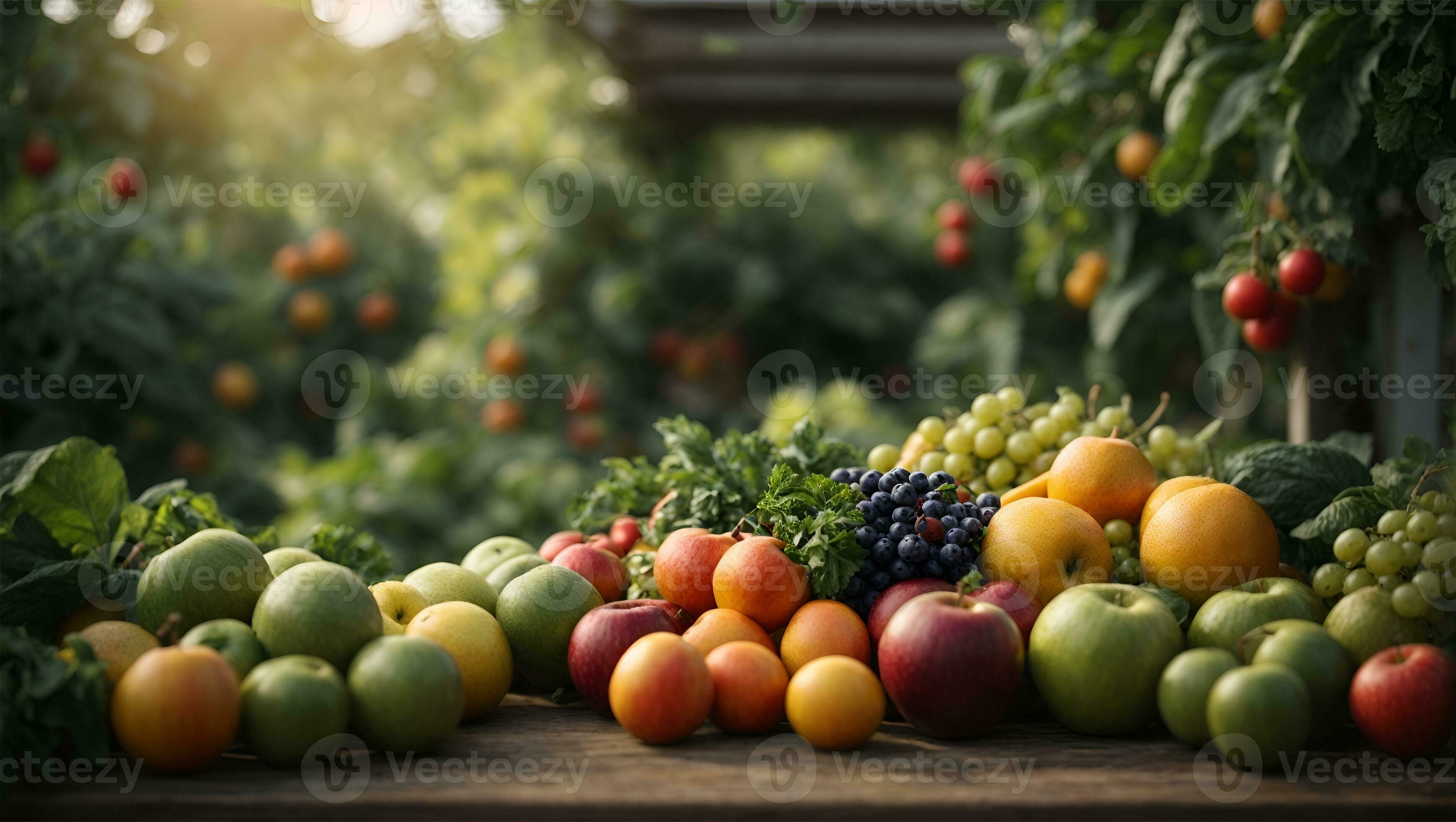 Organic fruit and vegtable garden background. Ai Generated 28670469