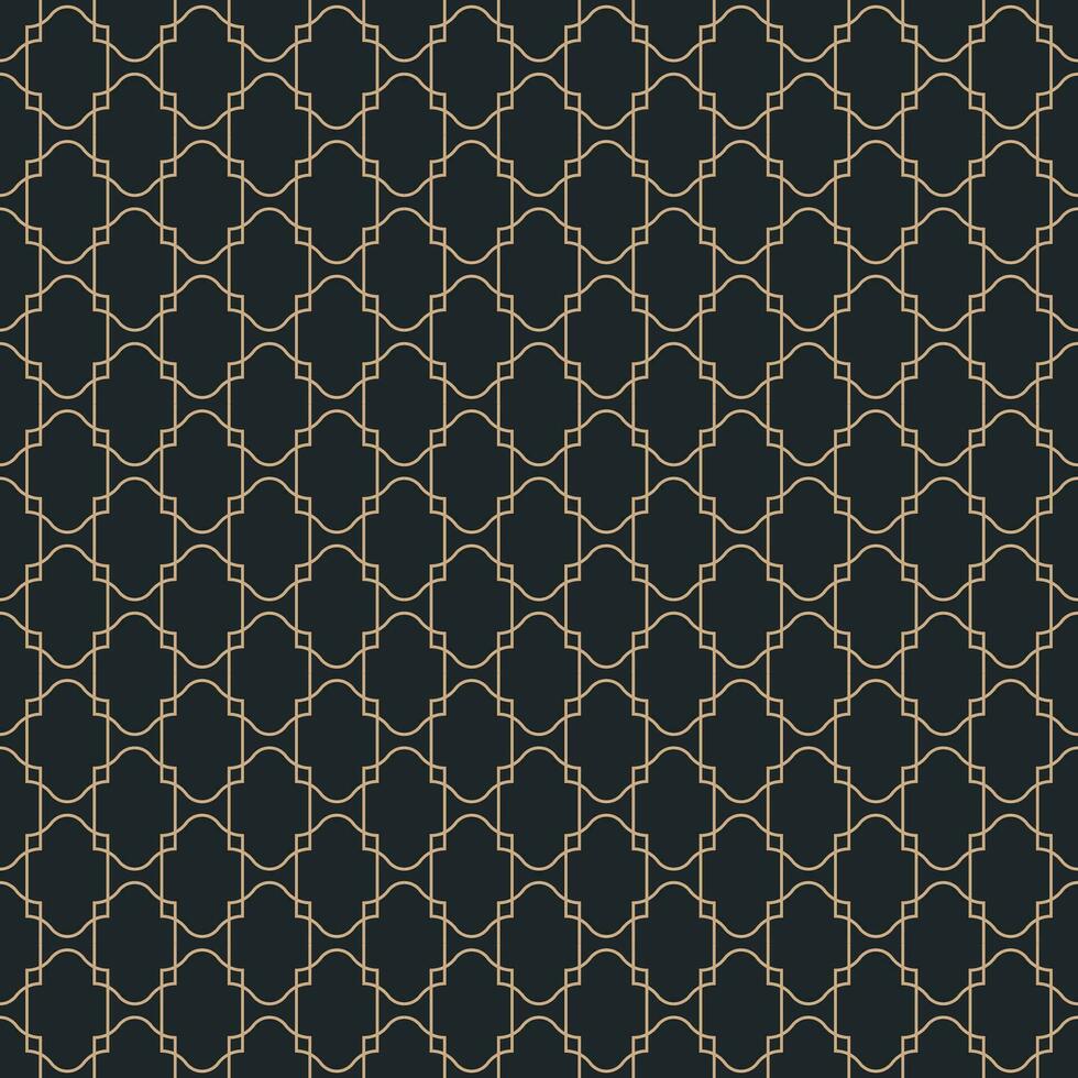 Pattern design in gold color on black background vector