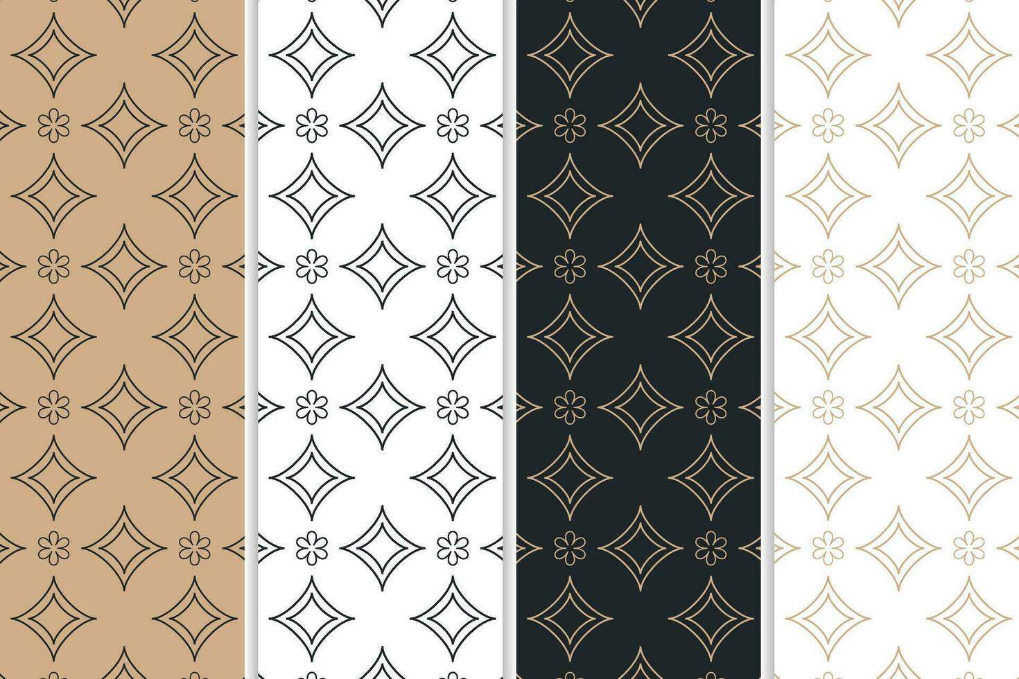 Seamless pattern set geometric and abstract background design vector