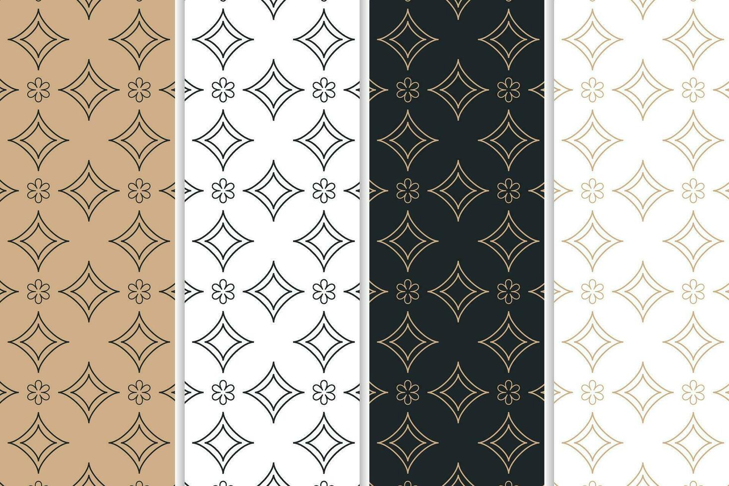 Seamless pattern set geometric and abstract background design vector