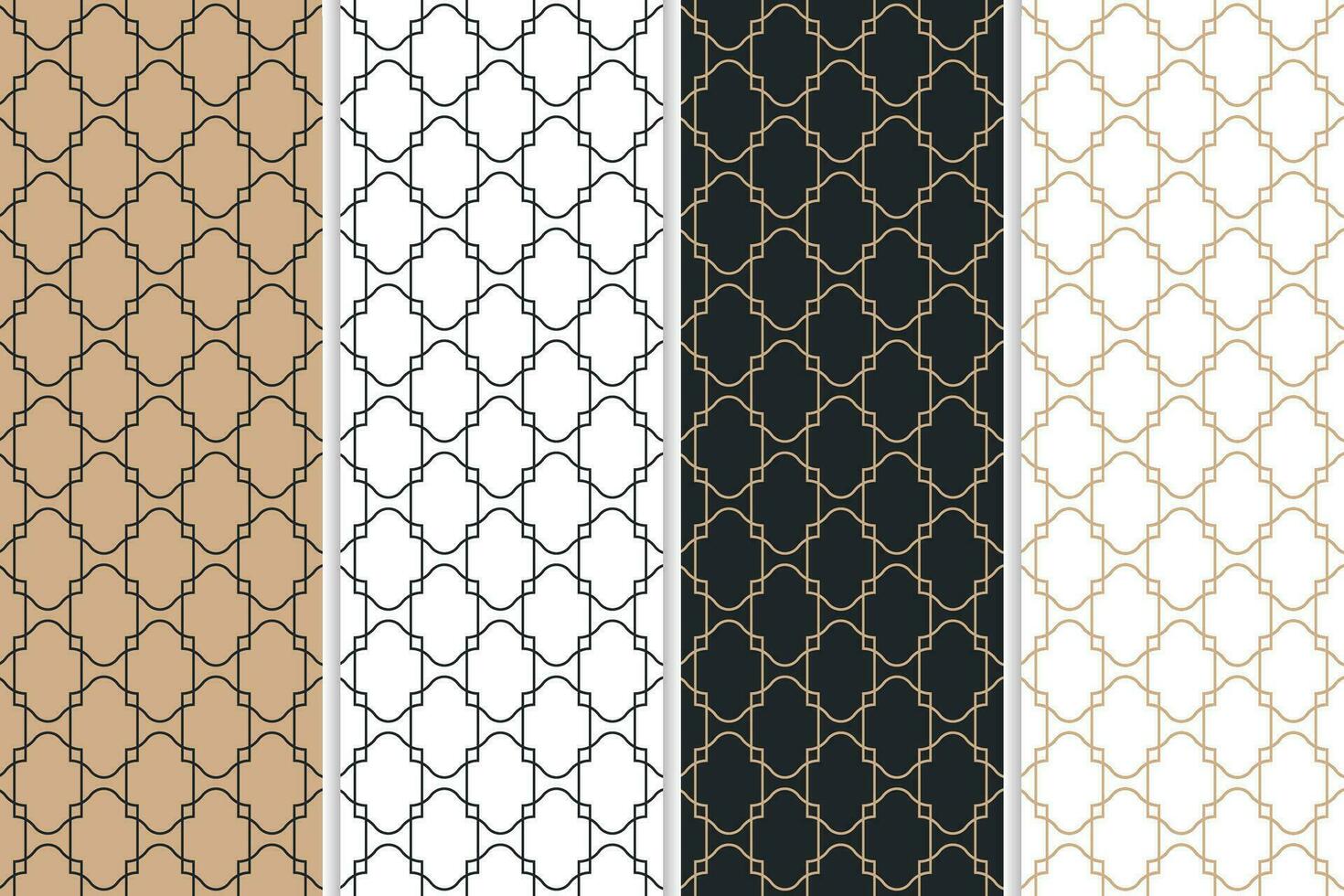 Seamless pattern set geometric and abstract background design vector