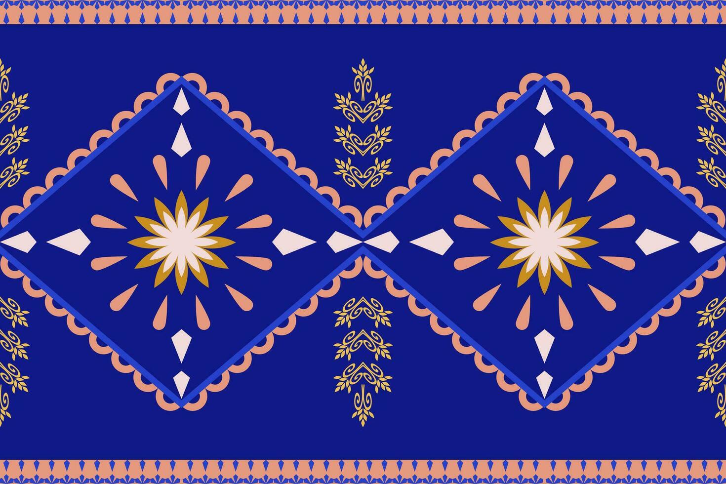 Native ikat fabric.Aztec geometic art ornament design for carpet,wallpaper,clothing,wrapping,textile.Damask style pattern for textile and decoration.Seamless pattern in tribal. vector