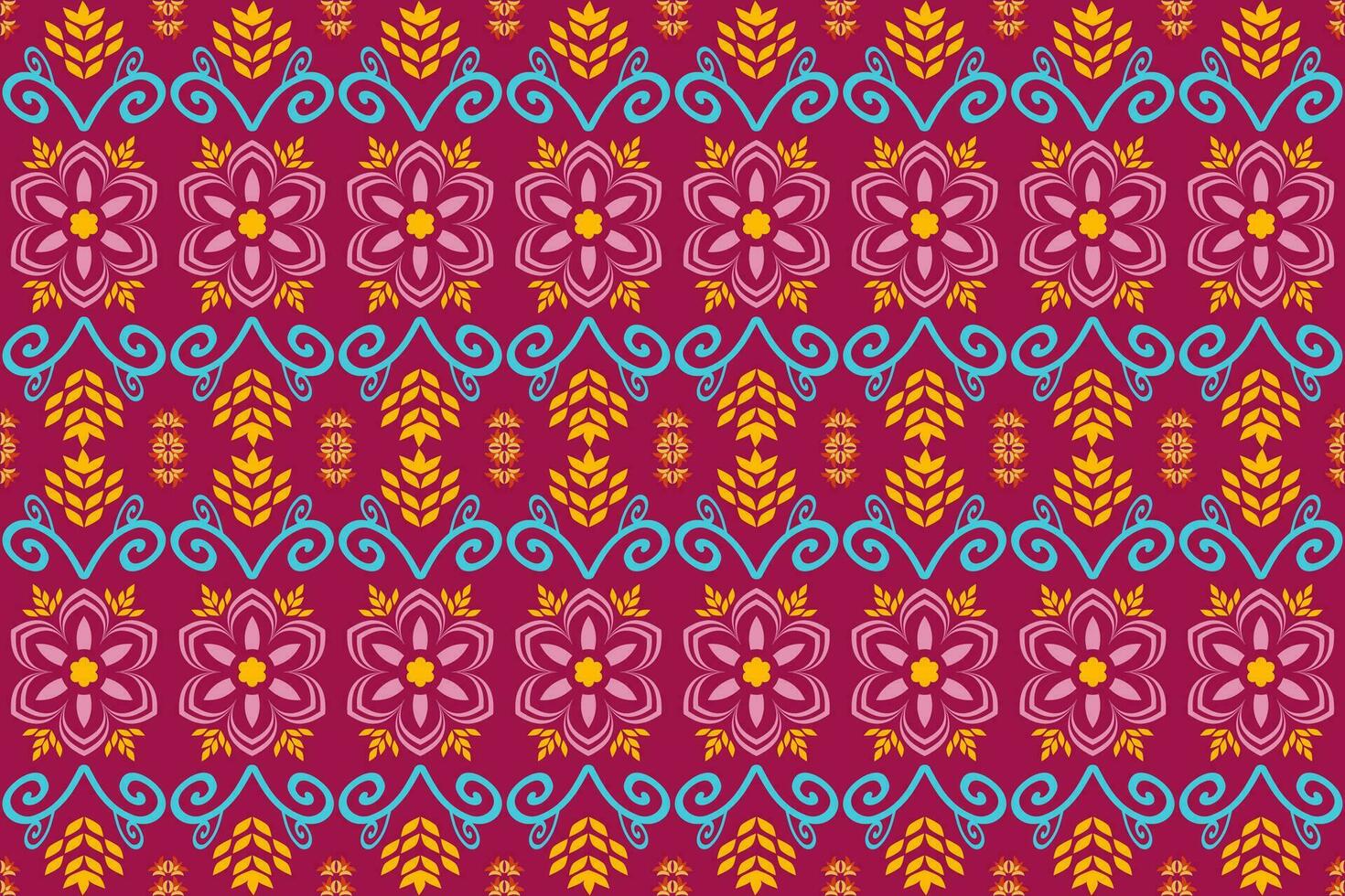 Ethnic abstract ikat.Beautiful colorful seamless ethnic pattern.Colorful geometric embroidery for Textiles,fabric,clothing,background,batik,knitwear,fashion vector