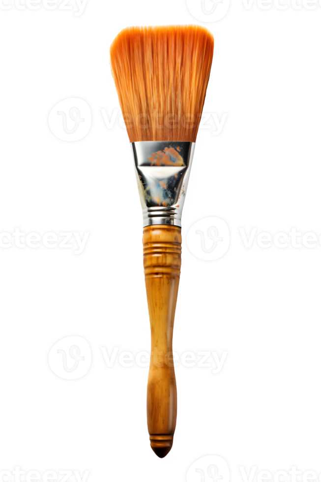 paint brush isolated on transparent background ,wooden brush cut out png ,generative ai