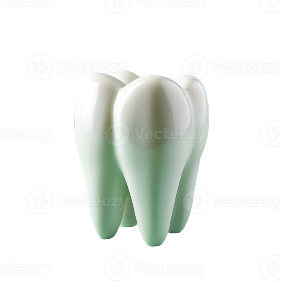 white tooth isolated on transparent background ,single plastic tooth cut out png ,generative ai
