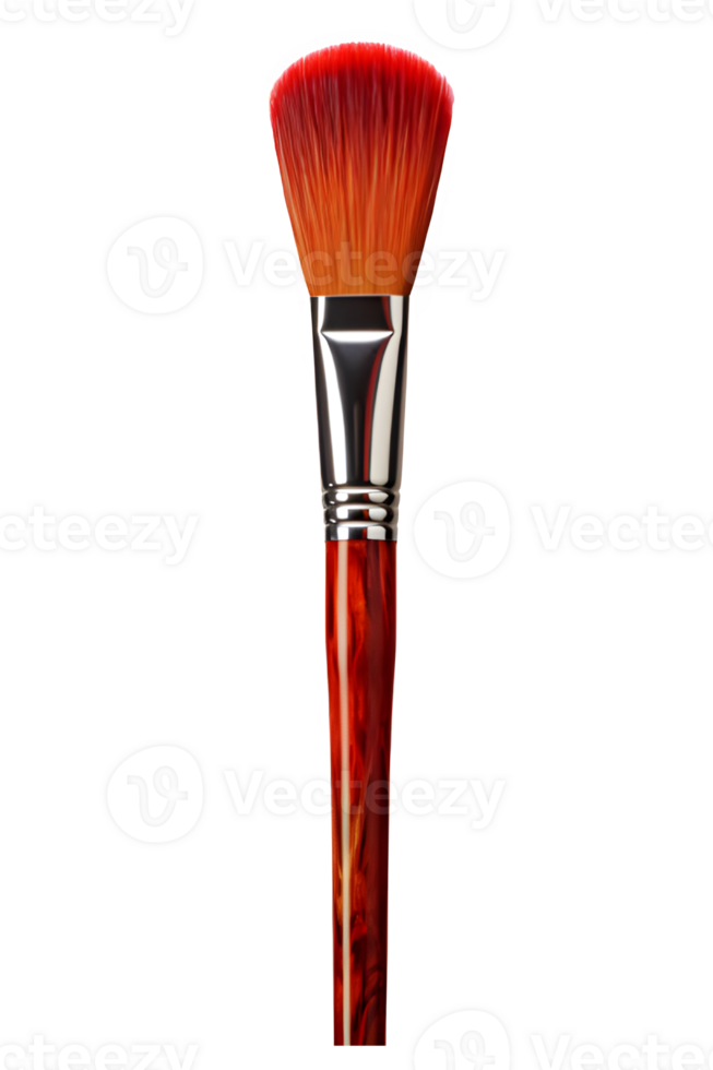 paint brush isolated on transparent background ,wooden brush cut out png ,generative ai