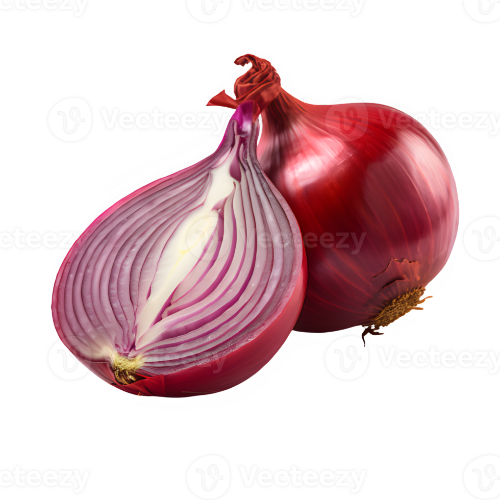 red onion isolated on transparent background ,onion isolated cut out ,generative ai png