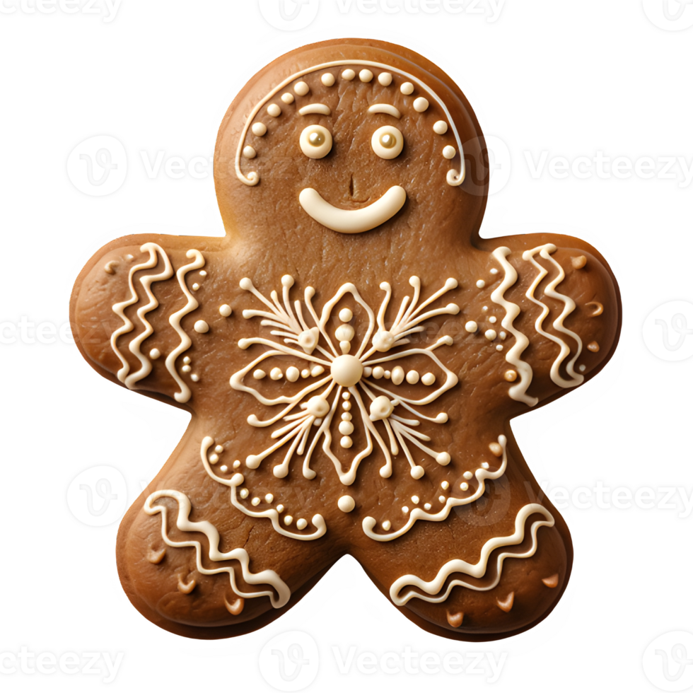 Ginger Bread Man Cookies isolated on transparent background ,christmas gingerbread png ,generative ai