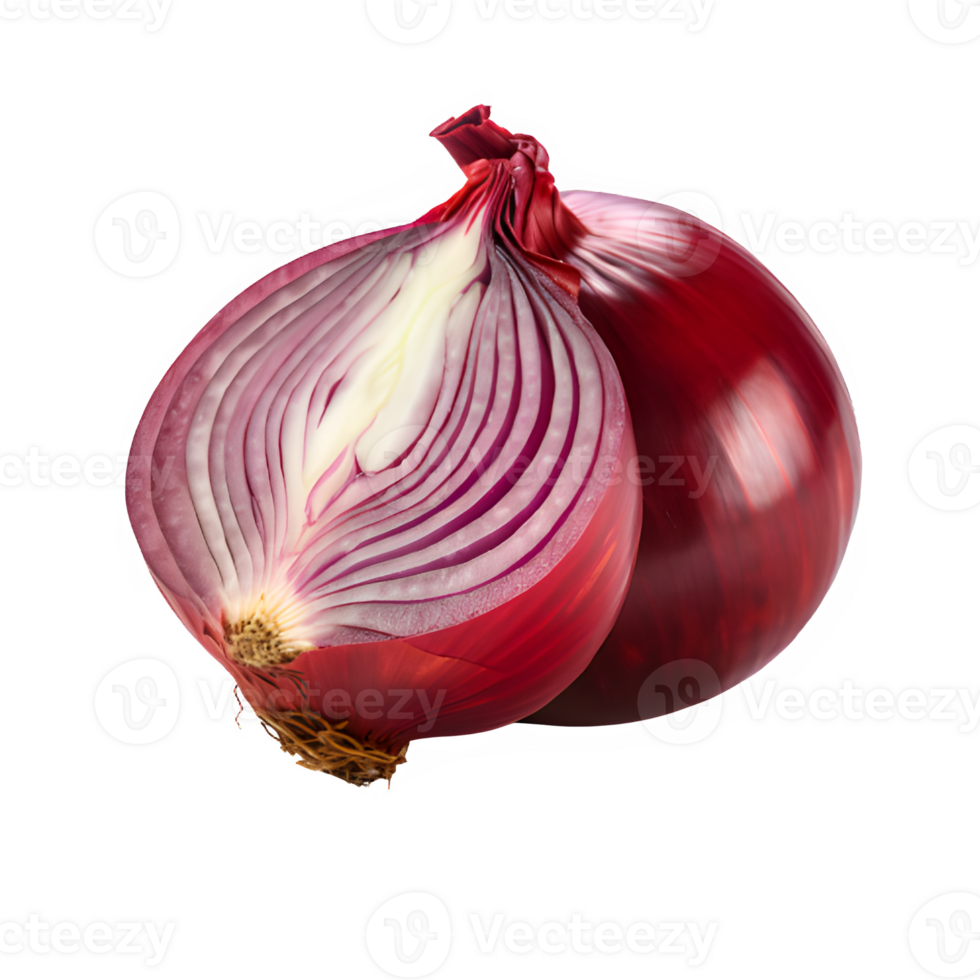 red onion isolated on transparent background ,onion isolated cut out ,generative ai png