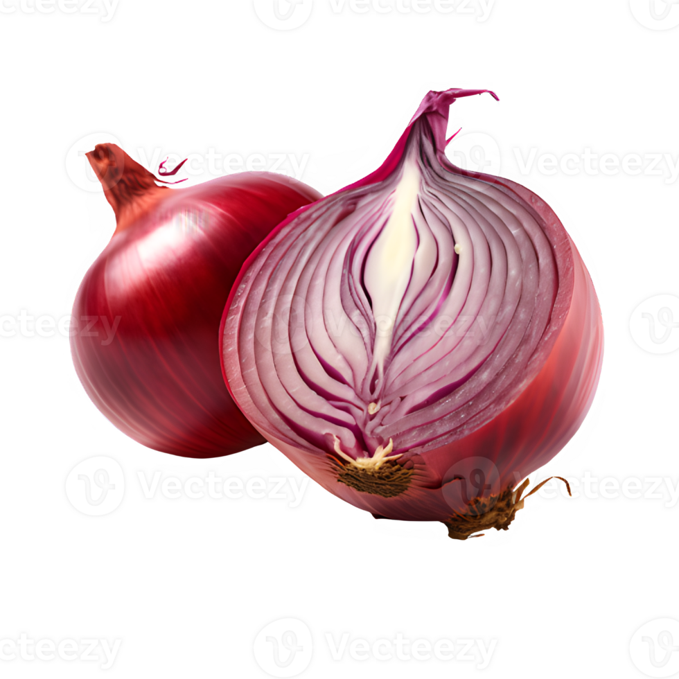 red onion isolated on transparent background ,onion isolated cut out ,generative ai png