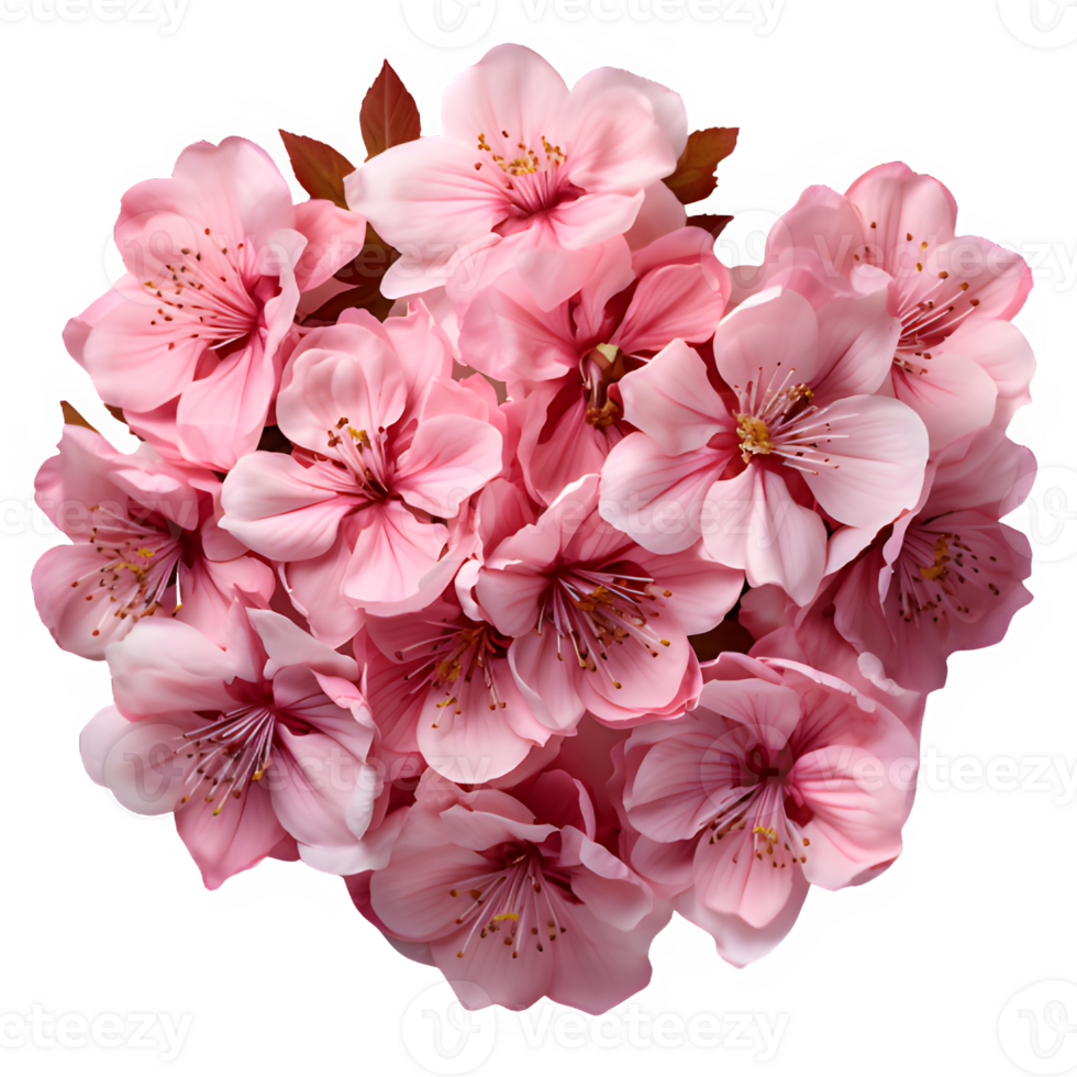 pink cherry blossoms isolated on transparent background ,japanese sakura png ,generative ai