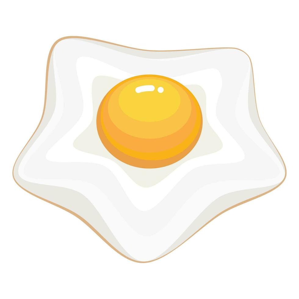 Fried egg one breakfast clipart gradient design illustration vector