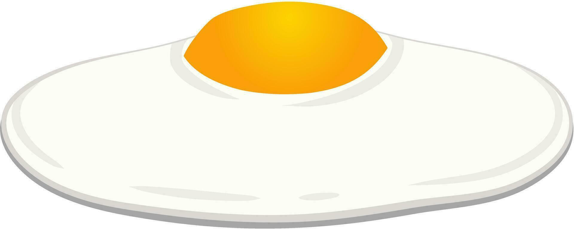 Fried egg one breakfast clipart cooked color side view illustration vector