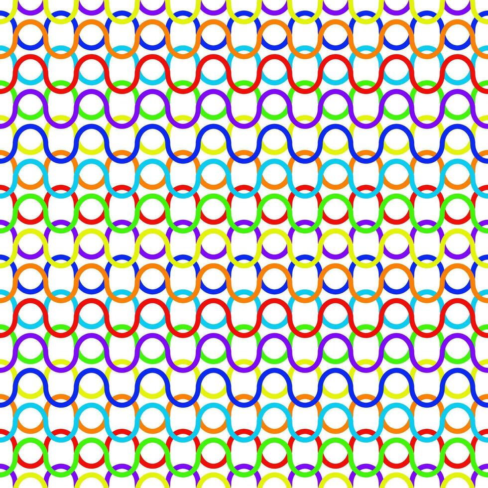 Rainbow background seamless serrated wave line fabric pattern colorful vector