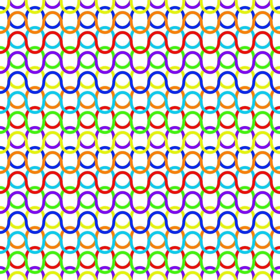 Rainbow background seamless serrated wave line fabric pattern colorful vector