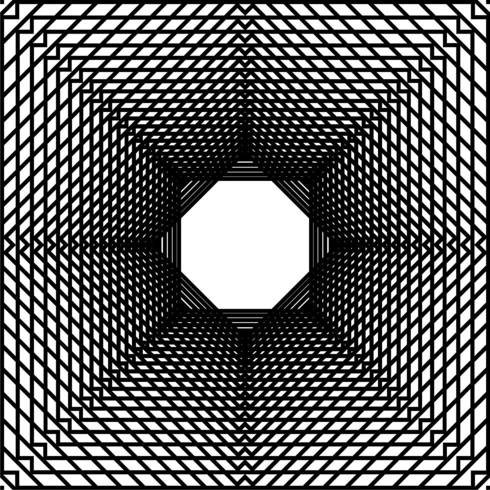 Visual of the Optical Illusion Created from Square Lines Composition, can use for Background, Decoration, Wallpaper, Tile, Carpet Pattern, Modern Motifs, Contemporary Ornate, or Graphic Design Element vector