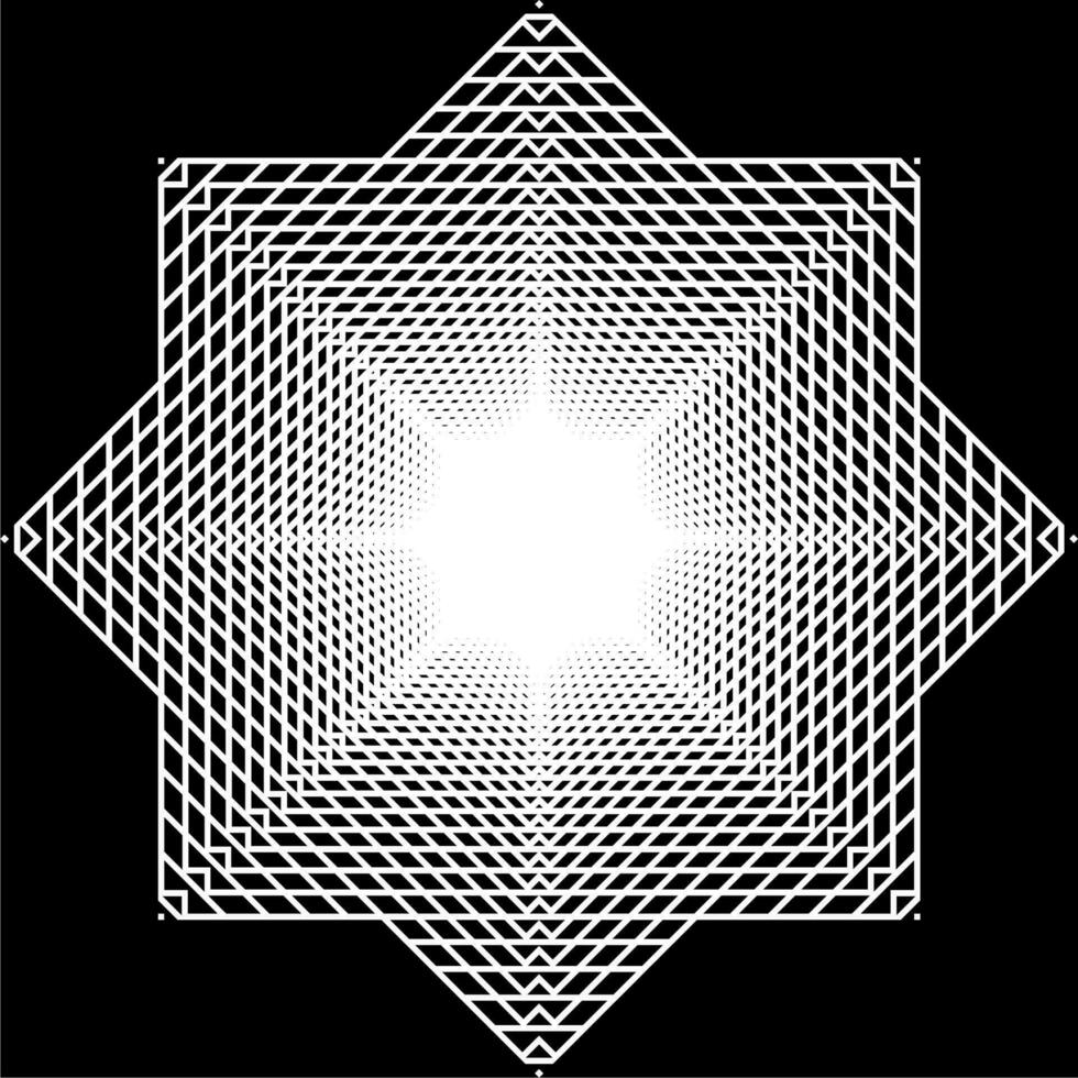 Visual of the Optical Illusion Created from Square Lines Composition, can use for Background, Decoration, Wallpaper, Tile, Carpet Pattern, Modern Motifs, Contemporary Ornate, or Graphic Design Element vector