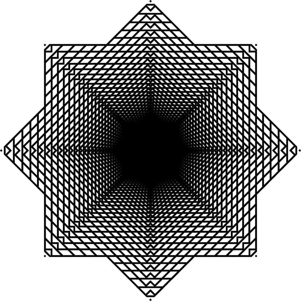 Visual of the Optical Illusion Created from Square Lines Composition, can use for Background, Decoration, Wallpaper, Tile, Carpet Pattern, Modern Motifs, Contemporary Ornate, or Graphic Design Element vector