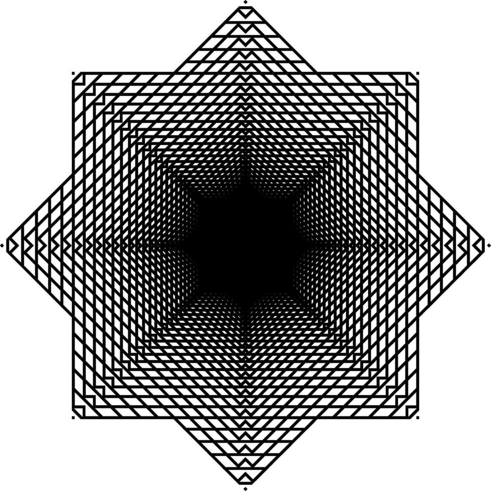 Visual of the Optical Illusion Created from Square Lines Composition, can use for Background, Decoration, Wallpaper, Tile, Carpet Pattern, Modern Motifs, Contemporary Ornate, or Graphic Design Element vector