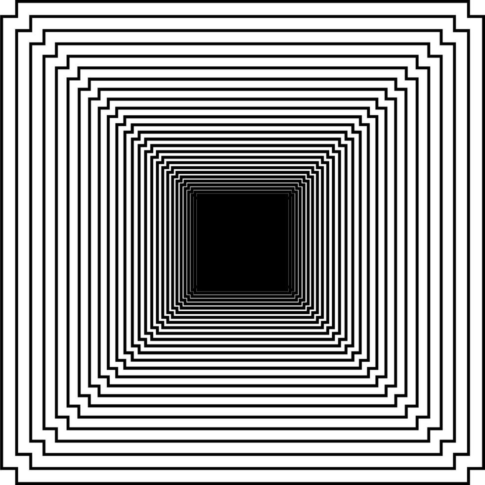 Visual of the Optical Illusion Created from Square Lines Composition, can use for Background, Decoration, Wallpaper, Tile, Carpet Pattern, Modern Motifs, Contemporary Ornate, or Graphic Design Element vector