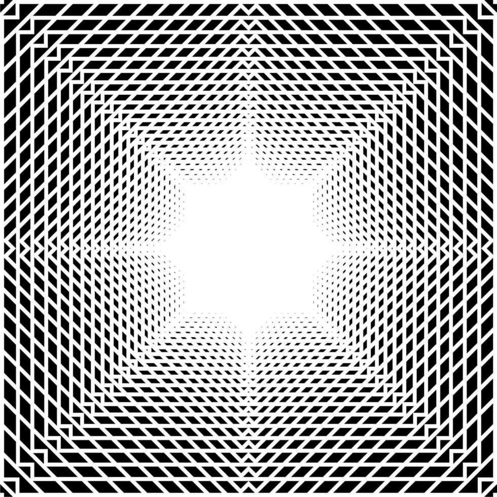 Visual of the Optical Illusion Created from Square Lines Composition, can use for Background, Decoration, Wallpaper, Tile, Carpet Pattern, Modern Motifs, Contemporary Ornate, or Graphic Design Element vector