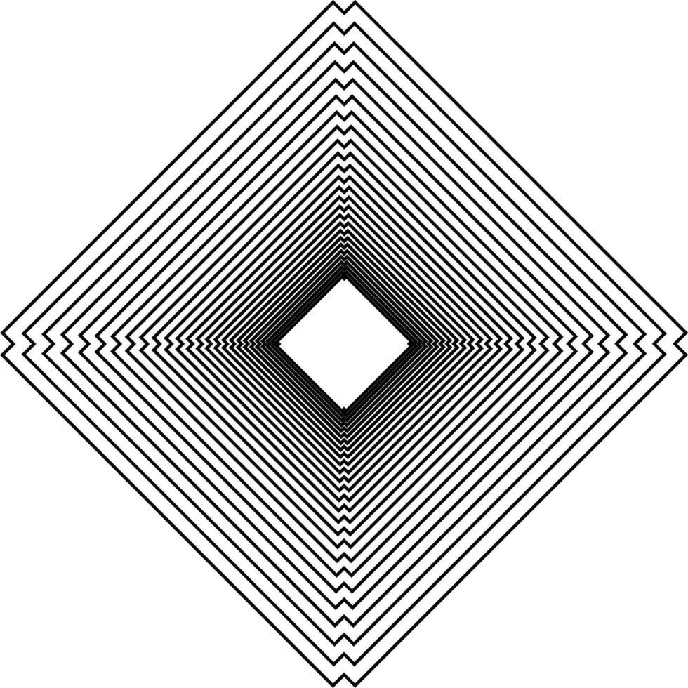 Visual of the Optical Illusion Created from Square Lines Composition, can use for Background, Decoration, Wallpaper, Tile, Carpet Pattern, Modern Motifs, Contemporary Ornate, or Graphic Design Element vector