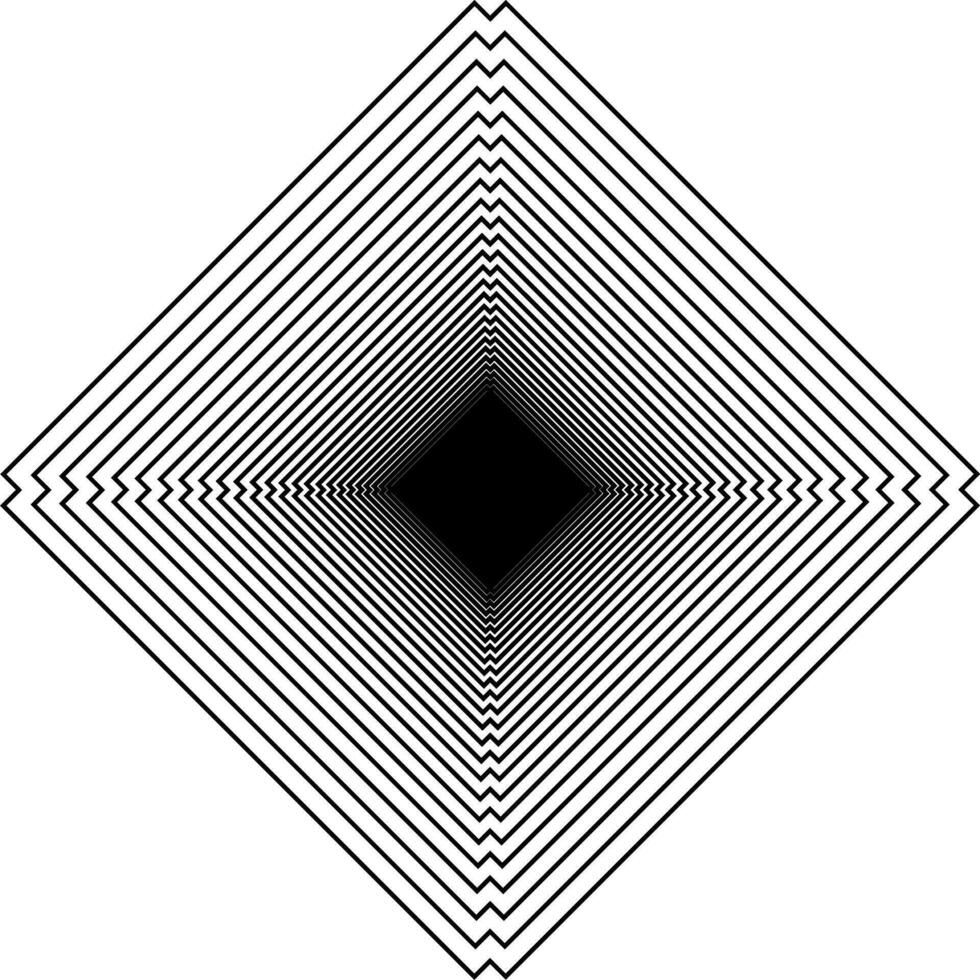 Visual of the Optical Illusion Created from Square Lines Composition, can use for Background, Decoration, Wallpaper, Tile, Carpet Pattern, Modern Motifs, Contemporary Ornate, or Graphic Design Element vector