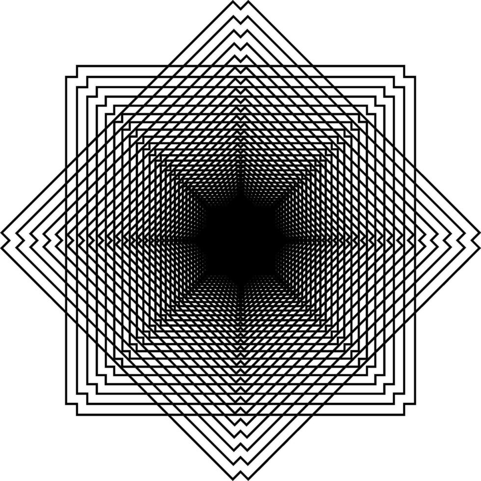 Visual of the Optical Illusion Created from Square Lines Composition, can use for Background, Decoration, Wallpaper, Tile, Carpet Pattern, Modern Motifs, Contemporary Ornate, or Graphic Design Element vector
