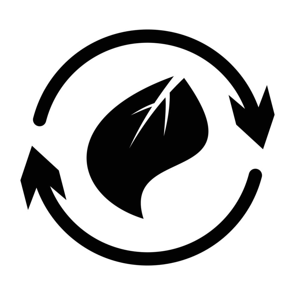 reciclaje icono, hoja símbolo diseño y circular flecha. ambiental concepto vector en aislamiento en blanco antecedentes.