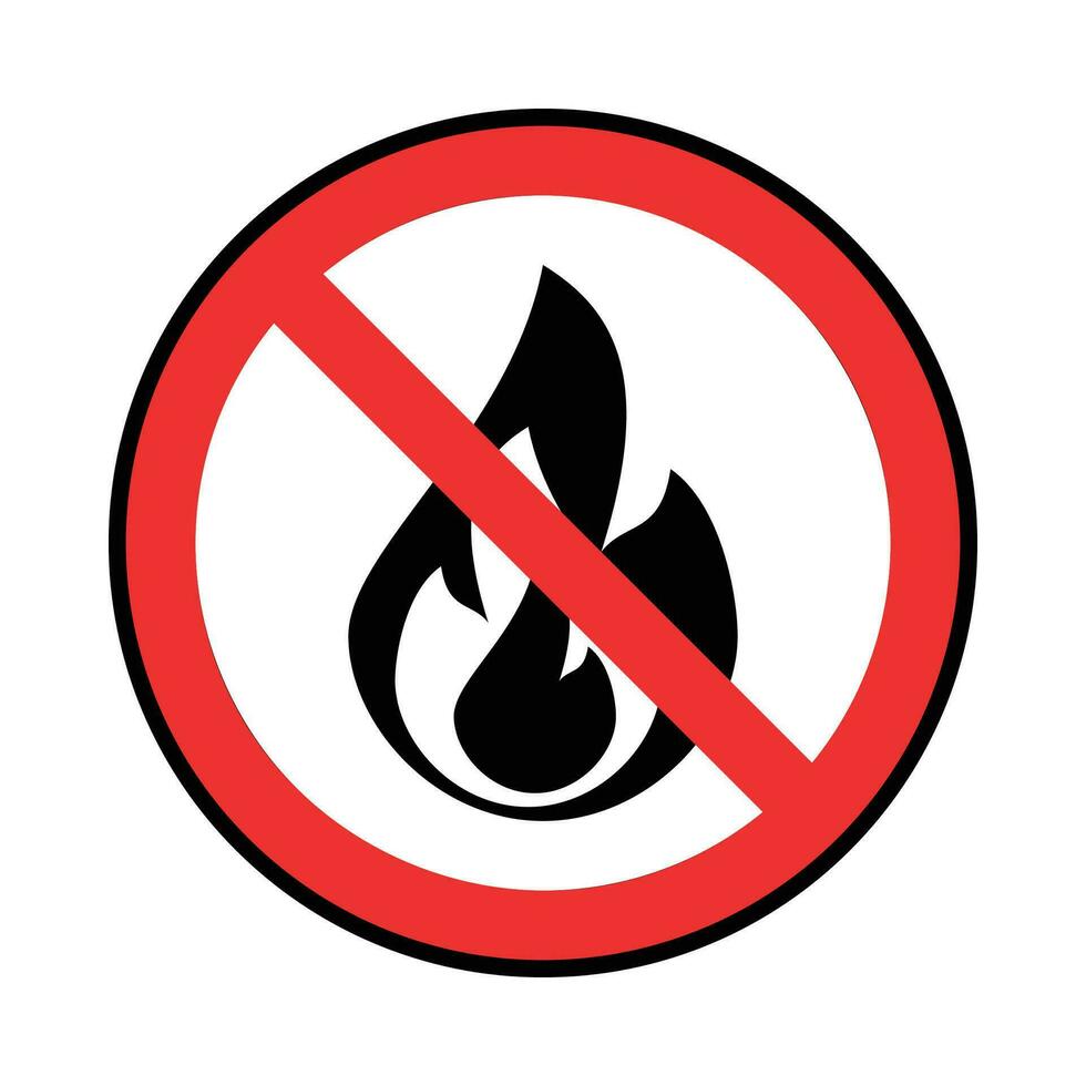 fire prohibition icon, energy concept vector isolated on white background.