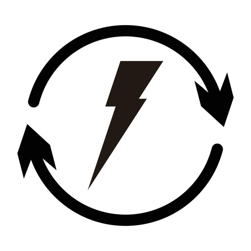 lightning symbol electricity icon, energy concept vector isolated on white background.