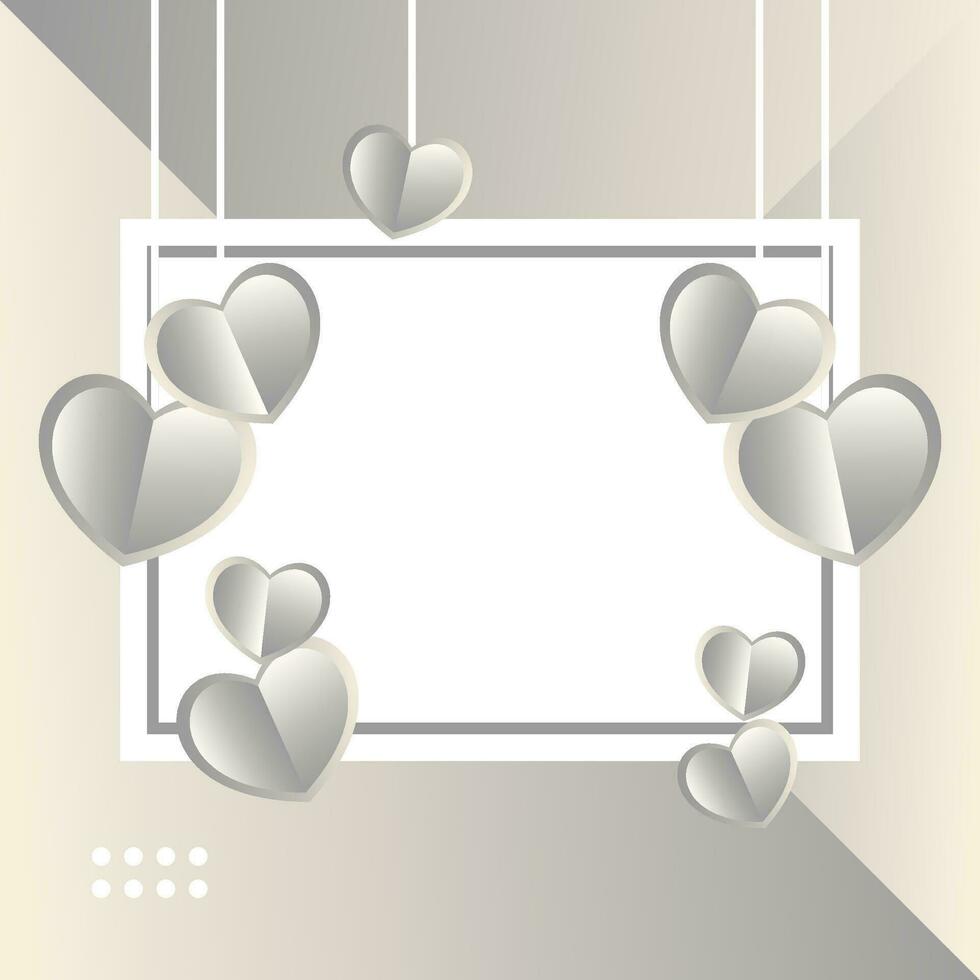 love background with heart icon, gradient design with empty space for text or photo. vector for greeting cards, social media, posters, invitations, banners, web.