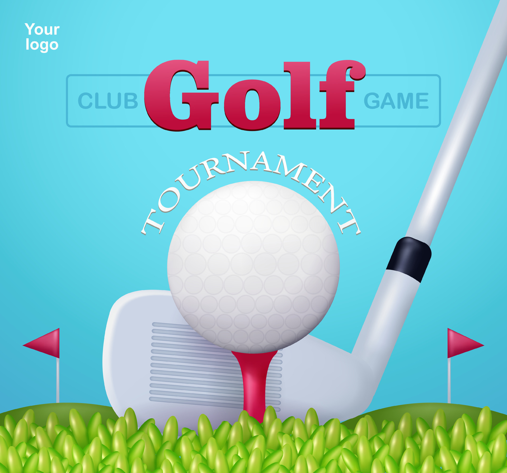 Golf clubs and balls for sporting events Vector Image