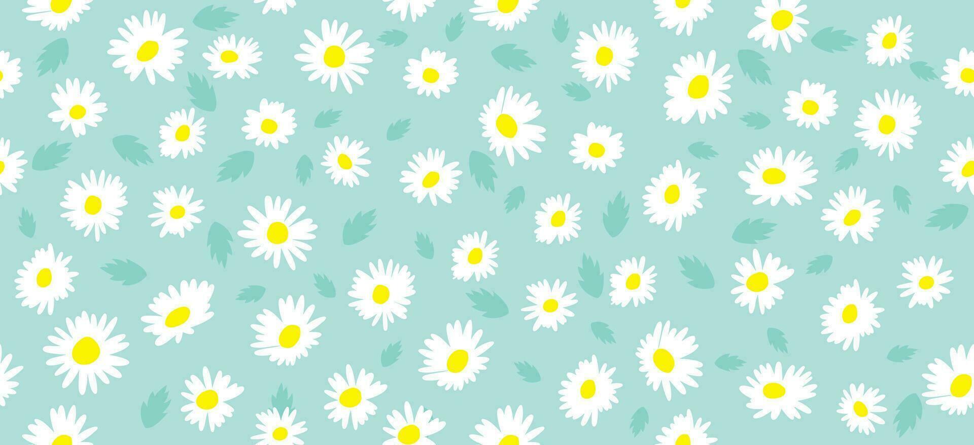 margarita flor modelo. hermosa blanco flor antecedentes. floral florecer margarita. primavera blanco flor diseño vector. margarita en un ligero azul antecedentes. vector diseño para tela, envolver papel, impresión tarjeta.