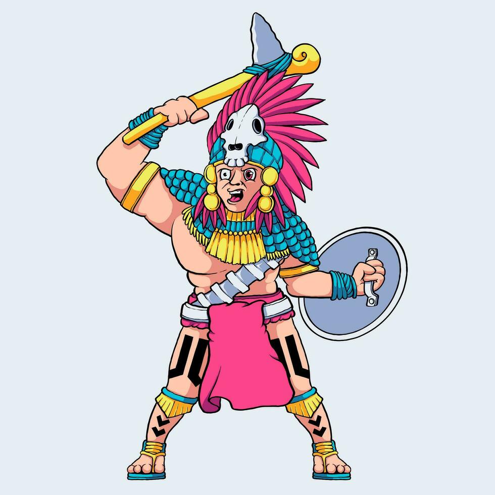 aztec cartoon character vector