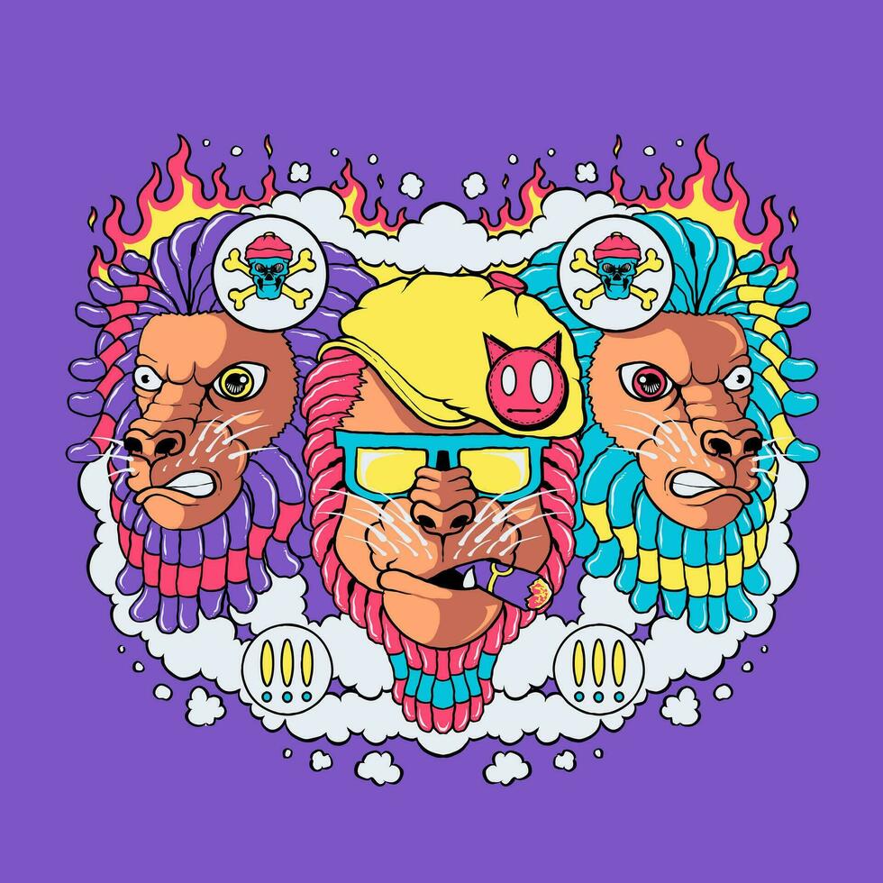 frio león pandilla vector