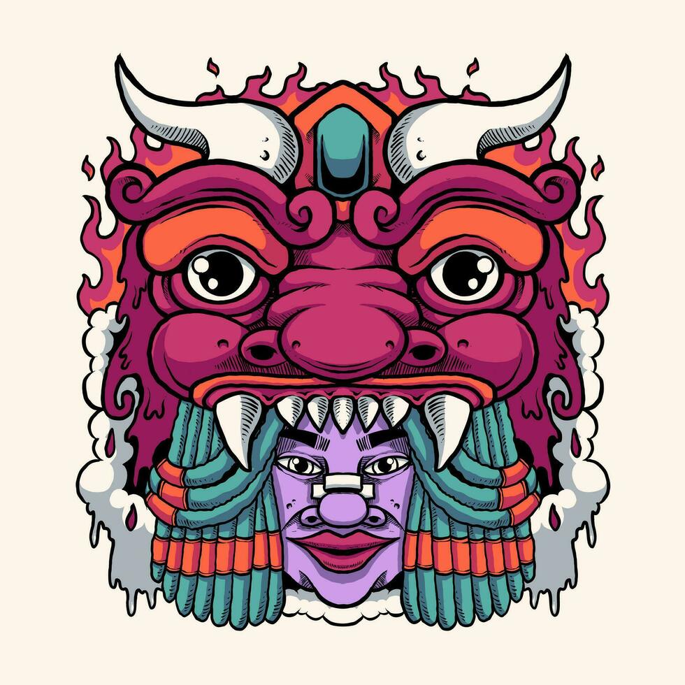 devil face illustration vector