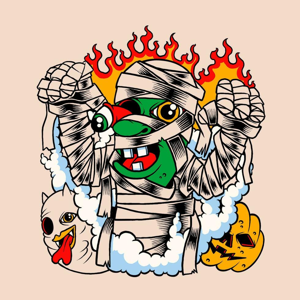 the mummy halloween vector