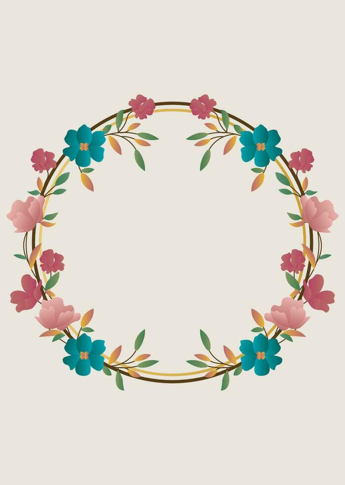 Botanical and Floral Wreath Design vector