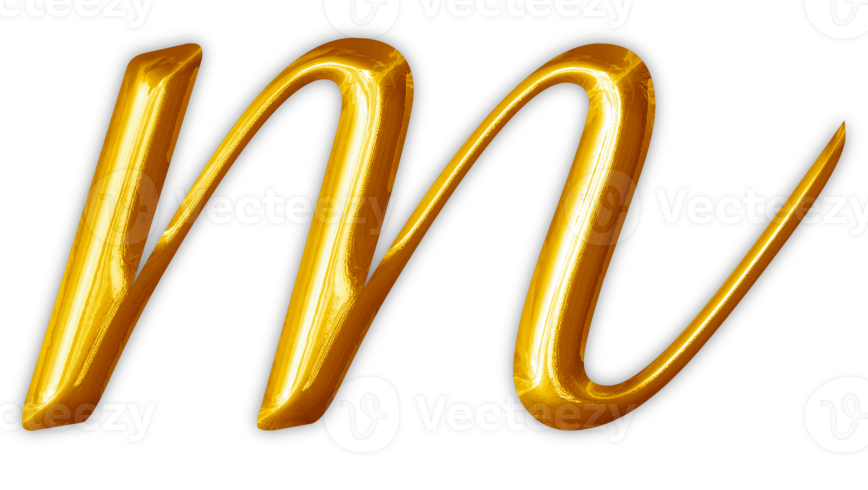 Golden lowercase alphabet letters png
