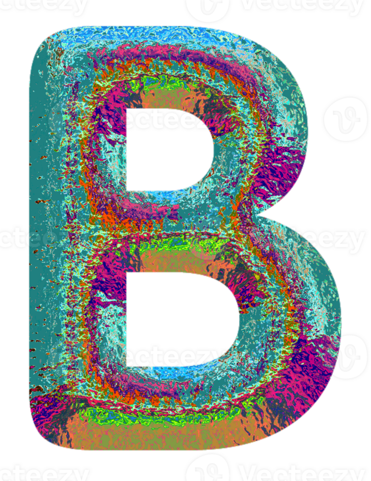 Holographic uppercase letters alphabet png